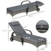 Aghana Digitals Gray Rattan Pool Lounge Chair with 5-Level Adjustable Backrest, Wheels, Cushion, - 2 of 4