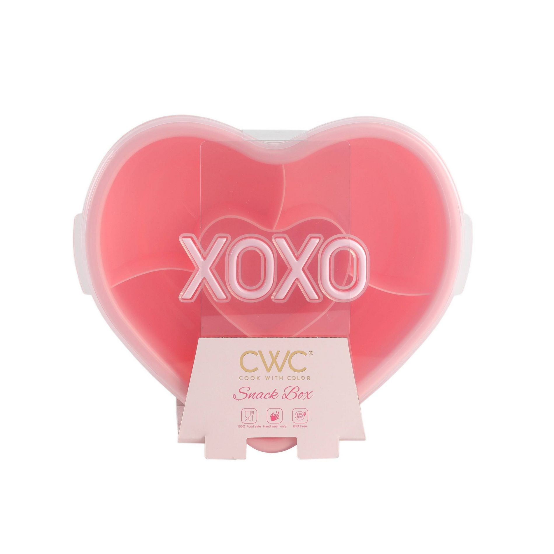 Cook With Color XOXO Personal Sized Snack Box Food Storage Container Pink