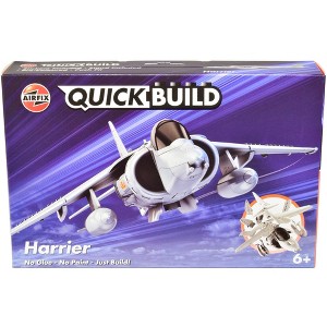 Skill 1 Model Kit Harrier Jump Jet Snap Together Painted Plastic Model Airplane Kit by Airfix Quickbuild - 1 of 4