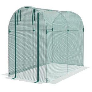 Galvanized Steel Crop Cage, Plant Protection Tent with Zippered Door, 4' x 8' - 1 of 4