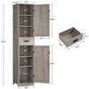 USIKEY 67"Tall Storage Cabinet, Bathroom Cabinet with 4 Shelves & 2 Doors, Narrow Tall Cabinet, Floor Cabinet for Living Room, Gray - 4 of 4