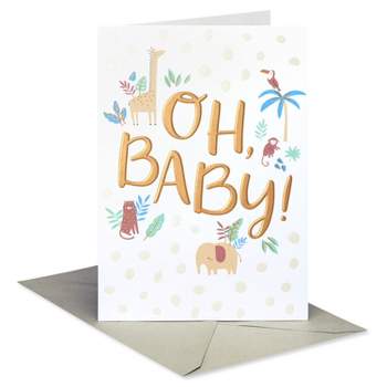 Lettering with Animals Baby Shower Card