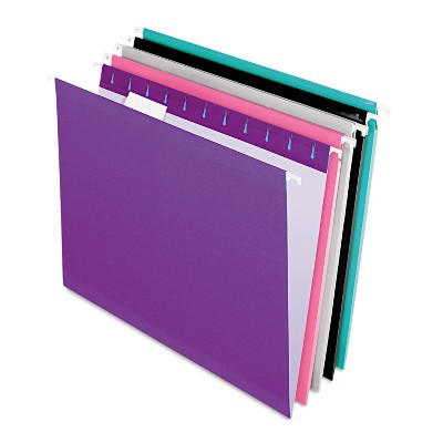 Pendaflex Reinforced Hanging Folders 1/5 Tab Letter Assorted 25/Box 415215ASST2