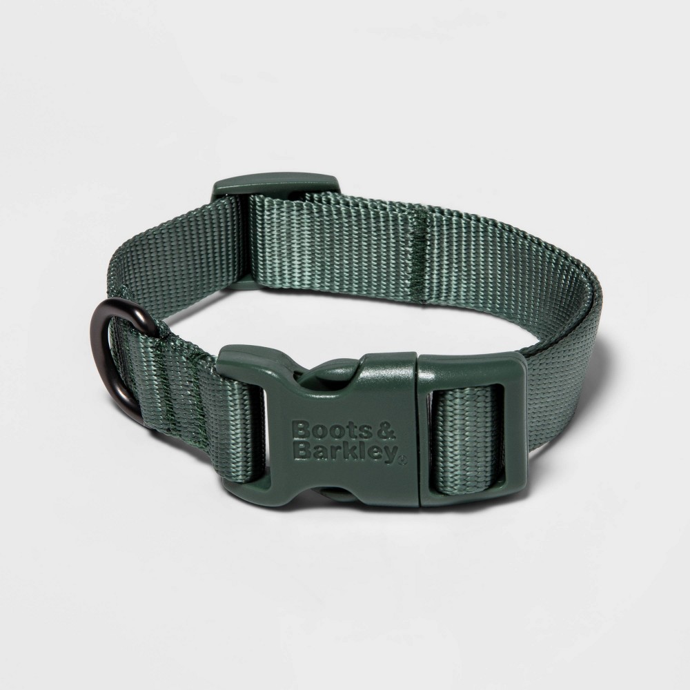 Photos - Collar / Harnesses Basic Dog Adjustable Collar with Color Matching Buckle - S - Green - Boots