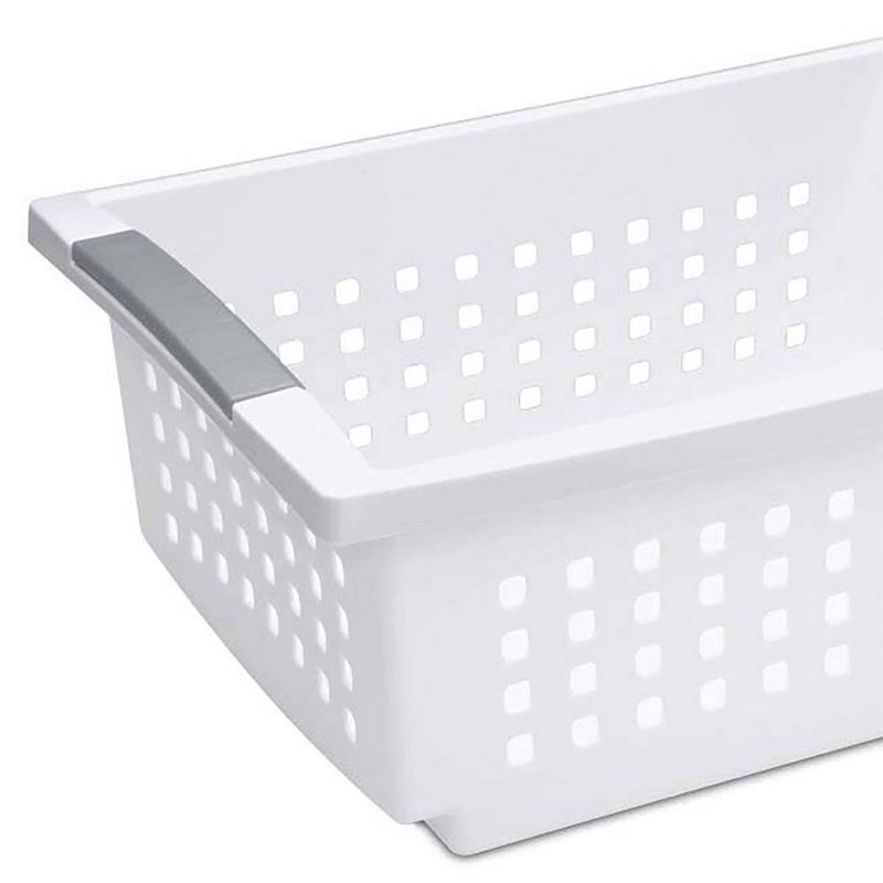 Sterilite Medium Sized Home Stackable Storage & Organization Basket/ Bin, White, 4 of 7