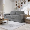 ATJafurn Corduroy Sectionals Sofa, Modern Modular Upholstered Loveseat Couch with Square Arm and Deep Seat for Living Room - 2 of 4