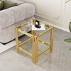 CENGHU Modern Coffee Table, Center Table with Storage Shelf, Tea Table with Mirror Finished Stainless Steel Frame, Side Table for Dining Room, Bedroom - 2 of 4