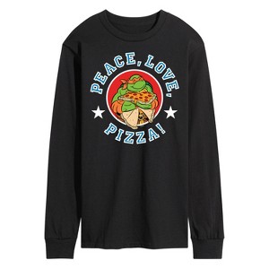 Men's - Teenage Mutant Ninja Turtles - Peace Love Pizza Long Sleeve Graphic T-Shirt - 1 of 4