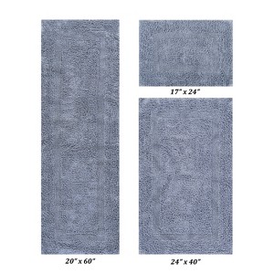 Lux 100% Cotton Tufted Solid Reversible 3 Piece Bath Rug Set – Ultra-Soft, Water-Absorbent, Durable, Machine Washable Bathroom Rug – Better Trends - 1 of 3