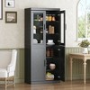 PexFix 72"x31"x16" Wood Kitchen Storage Pantry Cabinet with Adjustable Shelves in Black - image 2 of 4