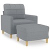 vidaXL Modern Light Gray Sofa Chair and Footstool Set - Comfortable Padded Seat - Durable Fabric Upholstery - Metal and Plywood Frame - image 4 of 4