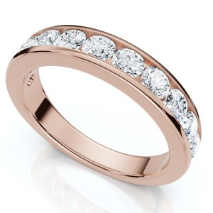 Pompeii3 1Ct Channel Set Diamond Wedding Ring 14k Gold or Platinum Lab Created EF/VS - 1 of 4