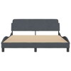 vidaXL Bed Frame without Mattress Dark Gray 59.8"x79.9" Velvet - 4 of 4