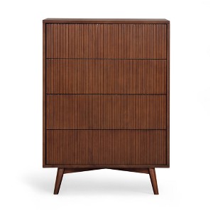 Tremolo  Modern Boho 4-Drawer Dresser with Solid Wood & Contemporary Fluted Fronts - Teamson Home - 1 of 4