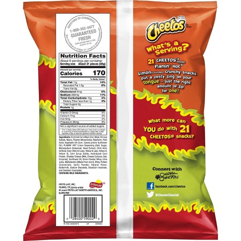 Flamin Hot Cheetos Lime Nutrition Facts Hot Cheetos Nutrition Label Trovoadasonhos