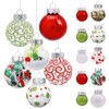 Aoibox 30 Piece Clear Christmas Tree Ornaments Set Multi Size 80mm 60mm 50mm 40mm Red Green White Shatterproof Plastic Balls - 3 of 4