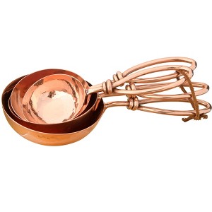 Storied Home Hammered Stainless Steel Scoops with Leather Tie (Set of 4 Sizes) - 1 of 4