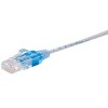 Monoprice Cat6A Ethernet Network Patch Cable - 20 Feet - White | 5-Pack, 10G - SlimRun Series - image 2 of 4