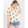 INSPIRE CHIC Women's Fruit Print Top Round Neck Short Sleeve Cute T-Shirt - 4 of 4