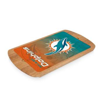 NFL Miami Dolphins Parawood Billboard Glass Top Serving Tray