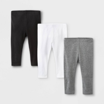 Baby Girls' 3pk Leggings - Cat & Jack™ Gray 0-3M