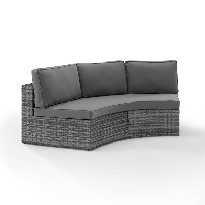 Catalina Gray Wicker 3-Seat Outdoor Sectional Sofa