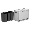 Kitchen Trash Can, Rectangular Kitchen Waste Bin, Dual Separate Compartment Recycle Bin with Removable Plastic Inner Buckets, Soft Step-on with Lid - 2 of 4