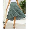 Coolmee Women's Maternity Maxi Skirt High Waist Boho Floral Fashion Ruffle Casual Flowy Swing Pleated A Line Long Skirts - 2 of 4