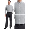 INSPIRE CHIC Men's Long Sleeve Button Down Collar Regular Fit Business Oxford Dress Shirt - 4 of 4