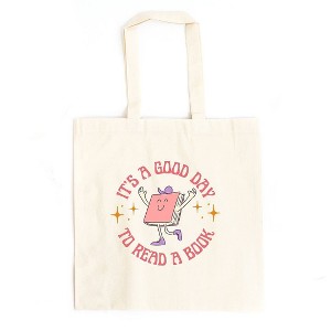 City Creek Prints It's a Good Day to Read a Book Canvas Tote Bag - 15x16 - Natural - 1 of 2