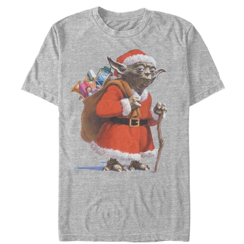 Men's Star Wars Christmas Santa Yoda T-Shirt, 1 of 5