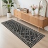 Modern Boho Farmhouse Bedroom Living Room Rugs, Floral Leaf Print Non Slip Throw Carpet for Dining Room Kitchen Office - 2 of 4
