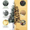 3FT Pre-Lit Snow Flocked Artificial Christmas Tree with 78 Warm White LED Lights, 8 Lighting Modes, Battery Operated, Cement Pot Base - 3 of 4
