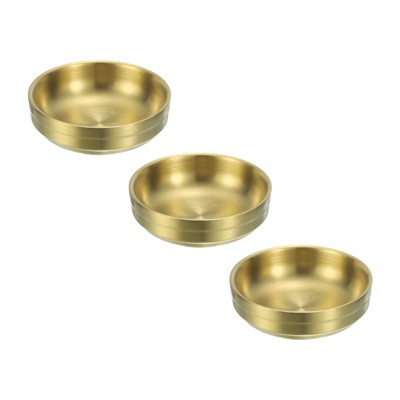 Unique Bargains Kitchen Round Stainless Steel Sauce Dish Dipping Bowls