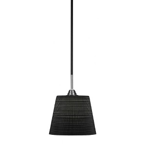 Toltec Lighting Paramount 1 - Light Pendant in  Matte Black/Brushed Nickel with 10" Black Matrix Shade - 1 of 1
