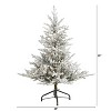 4ft. Flocked Fir Artificial Christmas Tree with 300 Warm White Lights and 967 Branches – Compact Snowy X-Mas Tree - 2 of 4