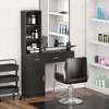 Sandinrayli Wall Mount Salon Barber Station for Hair Stylist,Hair Dressing Station with Storage Cabinet,Black - 3 of 4