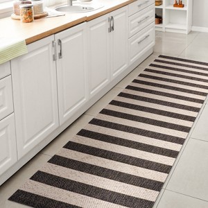 Negril Two-Tone Wide Stripe Indoor/Outdoor Area Rug - JONATHAN Y - 1 of 4