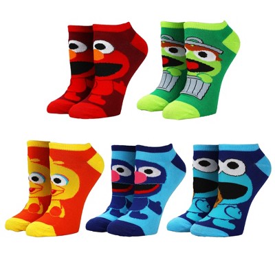 Sesame Street Chibi Characters 5 Pack Ankle Socks For Women : Target