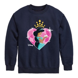 Boys' - Disney - Jasmine Heart Graphic Long Sleeve Fleece Sweatshirt - 1 of 4