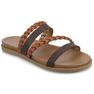 Journee Women's Colette Medium and Wide Width Flat Sandals - 1 of 4