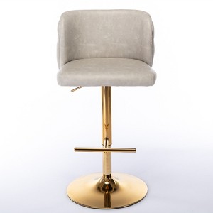 OUTSUPPLY Modern Swivel Bar Stools Adjustable Height PU Upholstered with Tufted Back for Kitchen Island, Home Pub & Bar - 1 of 4