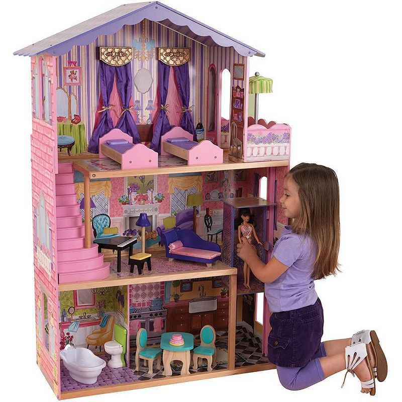 KidKraft My Dream Mansion Wooden Dollhouse with Elevator 13 Accessories, 2 of 4