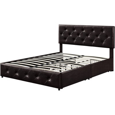 Yaheetech Upholstered Bed Frame With Wing Side : Target