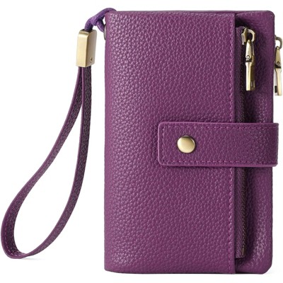 FATMOON Women’s Wallet - RFID Blocking Leather Wallet with Detachable Wristlet 17 Card Slots & Zippered Pockets–for Everyday, Travel