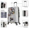 InUSA Large Checked 28" World Print Lightweight Hardside Spinner Suitcase - Gray - 3 of 4