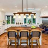 BAOURE 3-Light Farmhouse Wood Chandelier - 19.69" Rustic Rectangular Pendant Light - Black with Seed Glass Shades for Kitchen Islands & Dining - 2 of 4