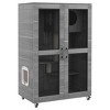 LAOTIES 48" Luxury Indoor Cat House with Wheels,Multi Level Catio with Scratching Posts,Flap Door and Cushion - 3 of 4