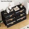6 Drawers Dresser for Bedroom, Fluted Dresser Chest of Drawers with Gold Handle, Wood Dressers for Closet for Living Room, Hallway - 3 of 4