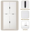 PAGED Farmhouse Kitchen Pantry Cabinet with Slide-Out Drawers & 6 Door Shelves, Freestanding Cupboard Storage Cabinet, Fluted Sideboard Buffet Cabinet - 4 of 4